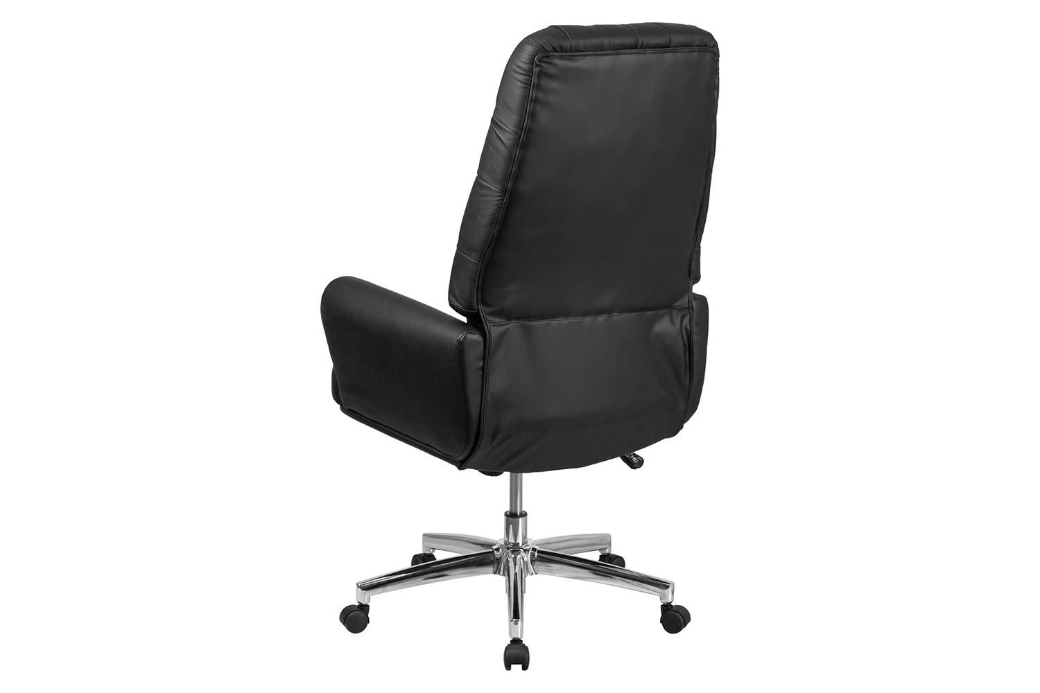 BLNK - Hansel LeatherSoft High-Back Traditional Tufted Executive Swivel Office Chair with Silver Welt Arms