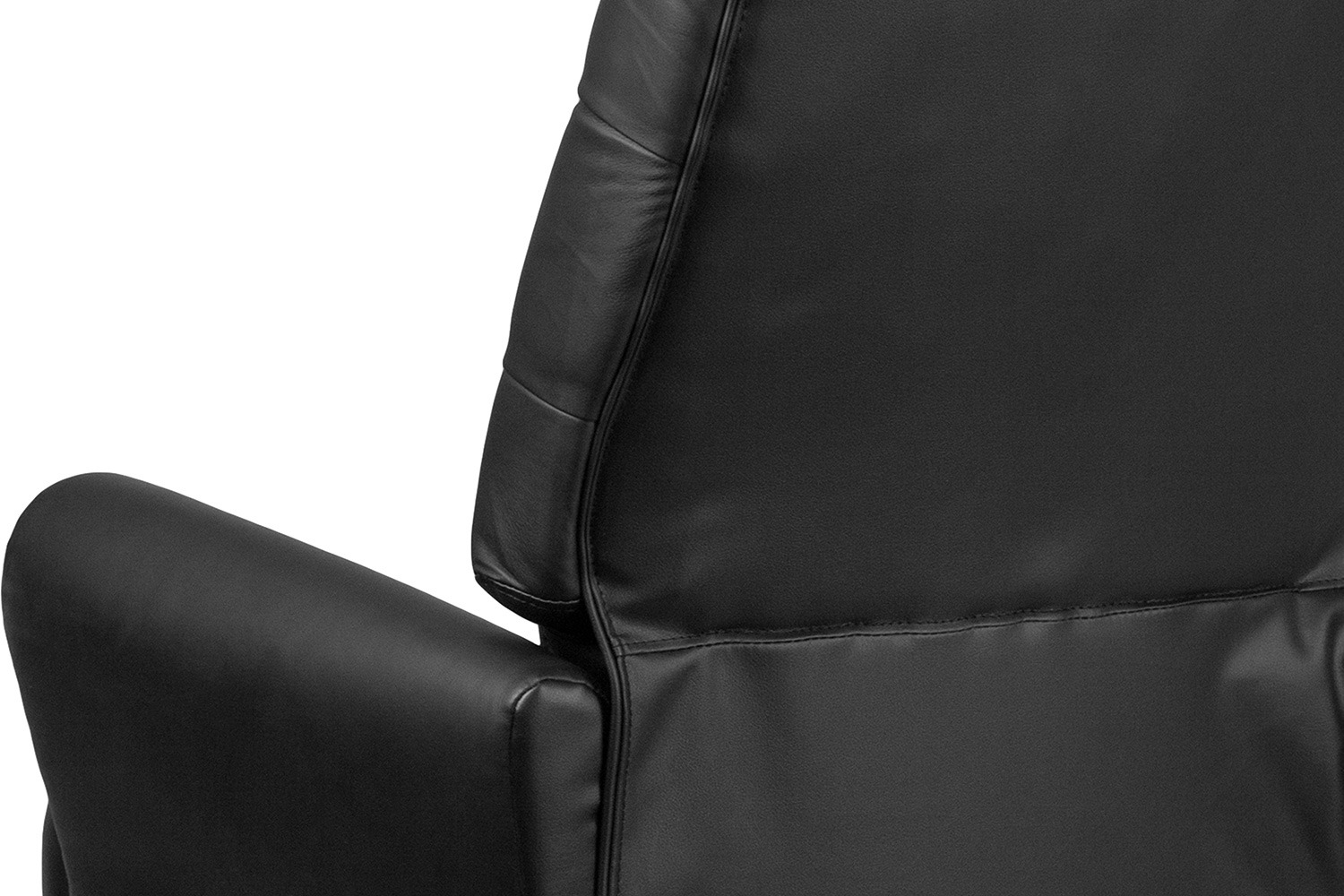 BLNK - Hansel LeatherSoft High-Back Traditional Tufted Executive Swivel Office Chair with Silver Welt Arms