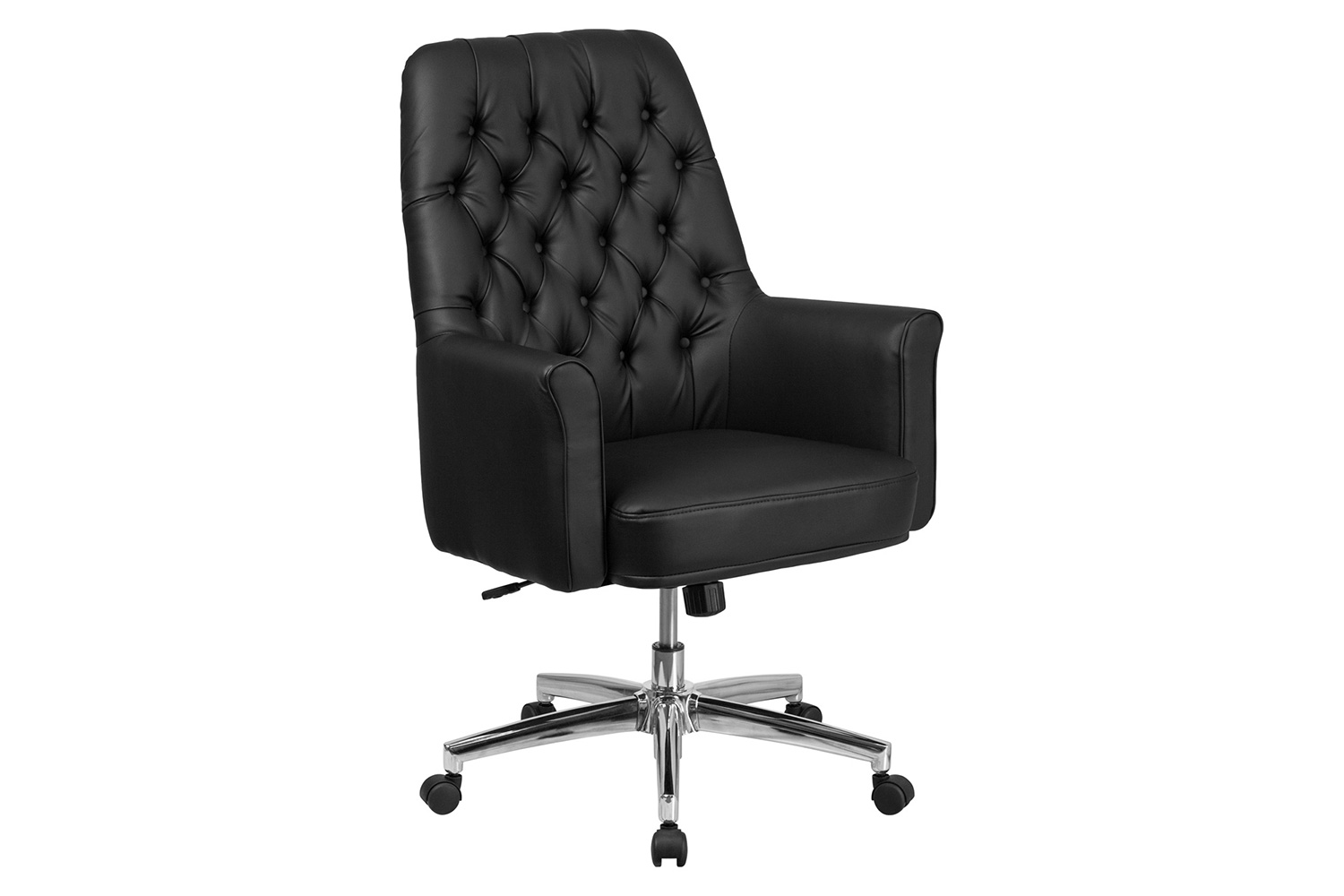 BLNK Hansel LeatherSoft Mid-Back Traditional Tufted Executive Swivel Office Chair with Arms