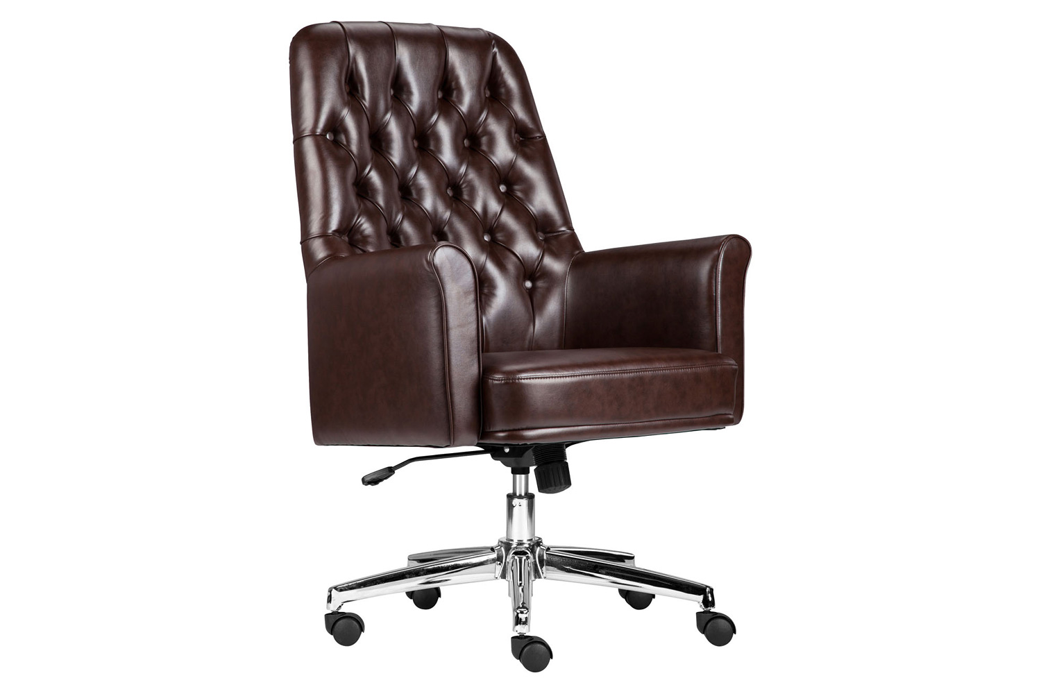 BLNK Hansel LeatherSoft Mid-Back Traditional Tufted Executive Swivel Office Chair with Arms