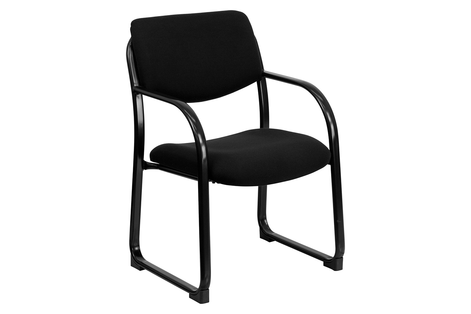 BLNK™ Richie Fabric Executive Side Reception Chair with Sled Base - Black