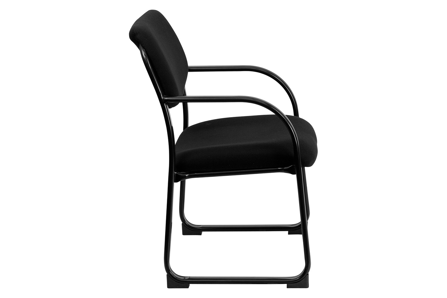 BLNK™ Richie Fabric Executive Side Reception Chair with Sled Base - Black