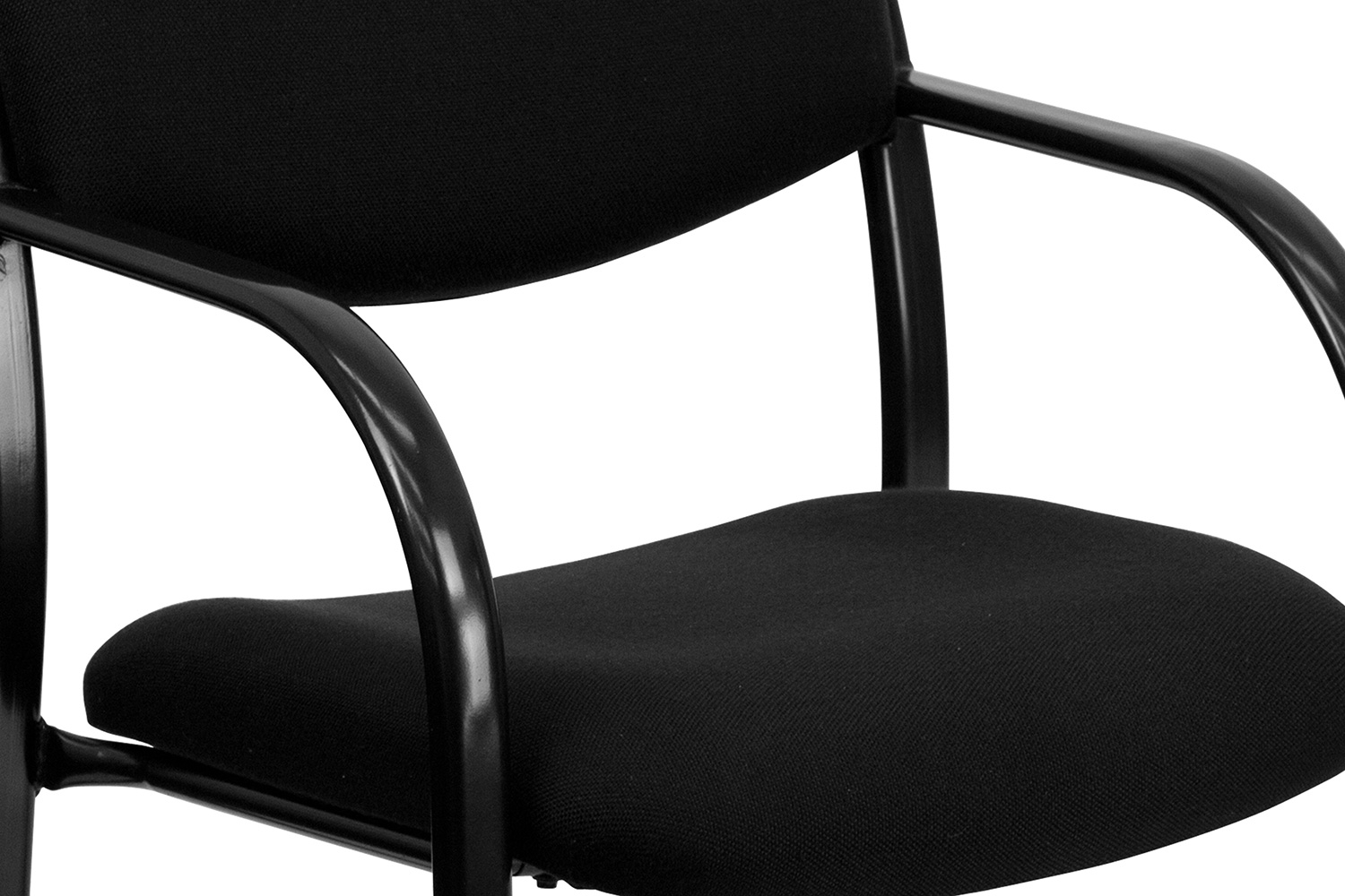 BLNK™ Richie Fabric Executive Side Reception Chair with Sled Base - Black