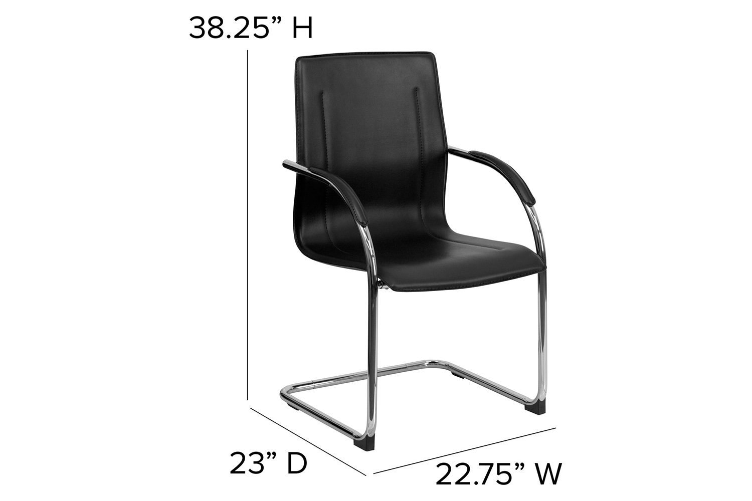 BLNK - Valrico Vinyl Side Reception Chair with Chrome Sled Base