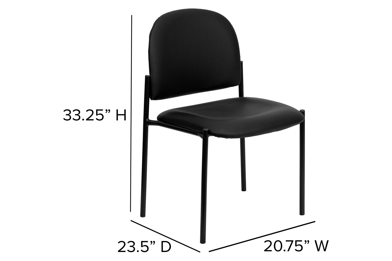 BLNK - Tania Comfort Vinyl Stackable Steel Side Reception Chair