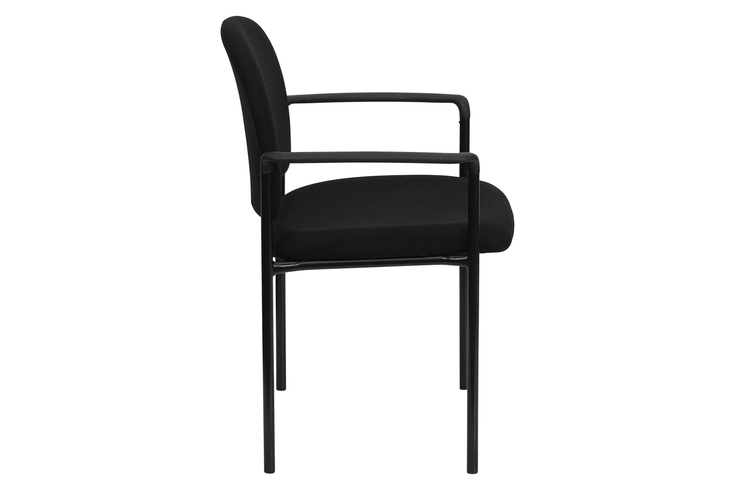 BLNK™ Tiffany Comfort Fabric Stackable Steel Side Reception Chair with Arms - Black