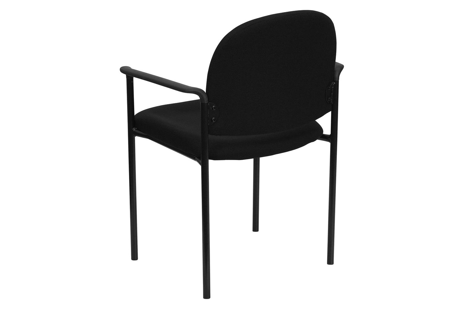 BLNK™ Tiffany Comfort Fabric Stackable Steel Side Reception Chair with Arms - Black