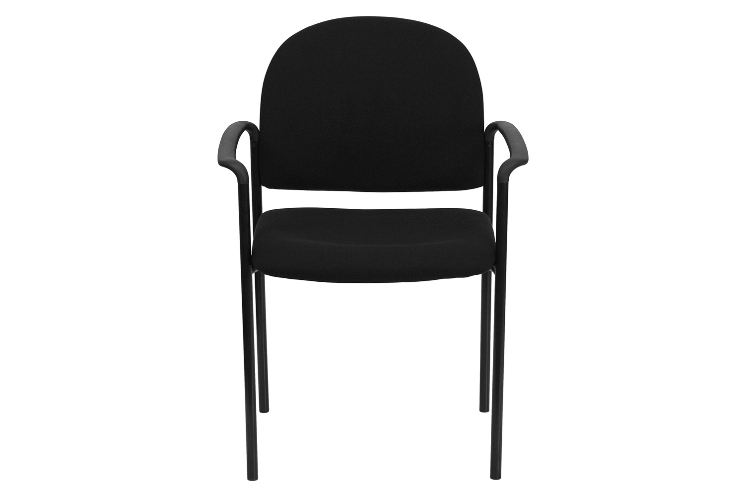 BLNK™ Tiffany Comfort Fabric Stackable Steel Side Reception Chair with Arms - Black