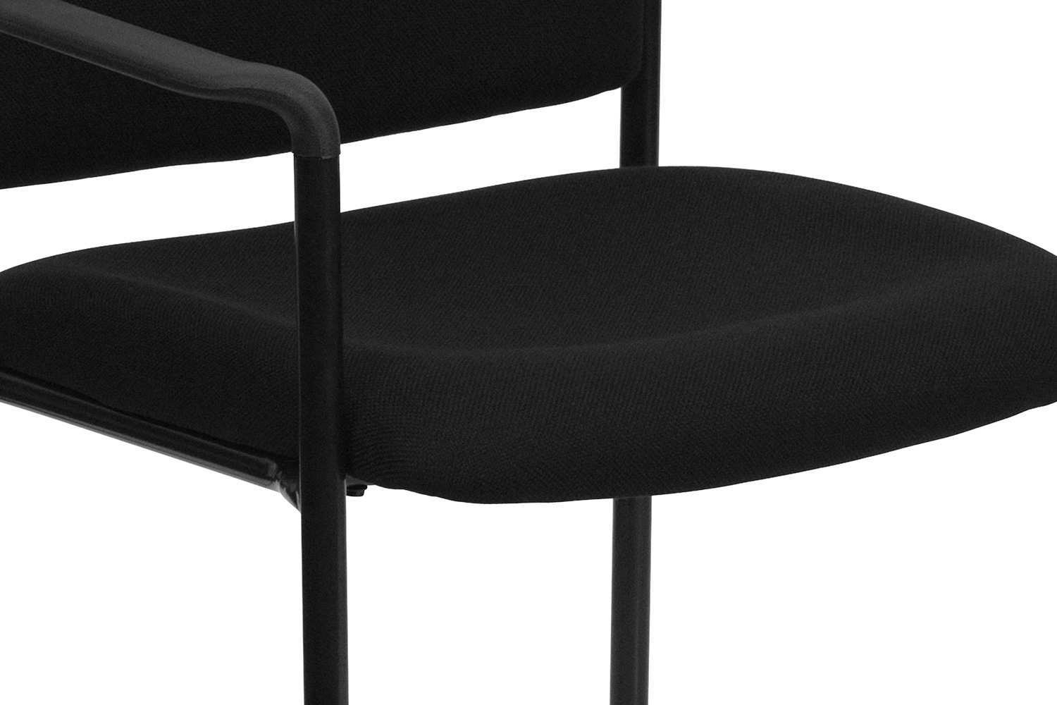 BLNK™ Tiffany Comfort Fabric Stackable Steel Side Reception Chair with Arms - Black