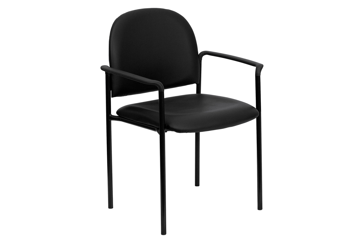 BLNK - Tiffany Comfort Vinyl Stackable Steel Side Reception Chair with Arms