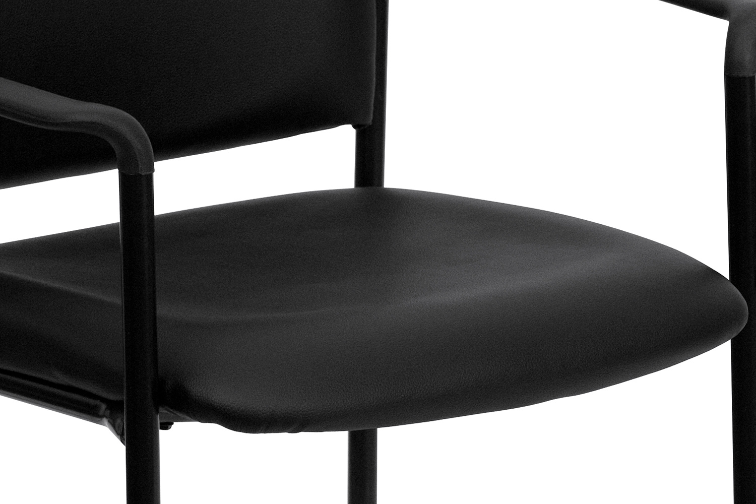 BLNK - Tiffany Comfort Vinyl Stackable Steel Side Reception Chair with Arms