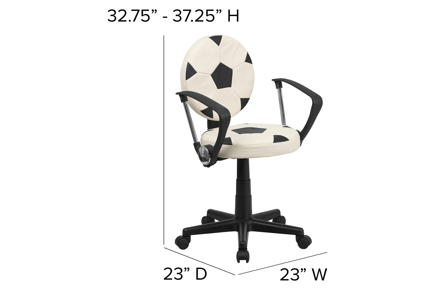 BLNK Billy Soccer Swivel Task Office Chair - with Arms