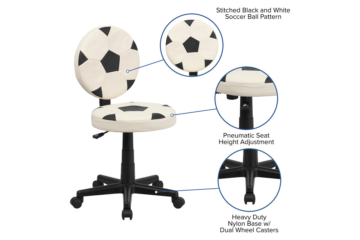 BLNK Billy Soccer Swivel Task Office Chair