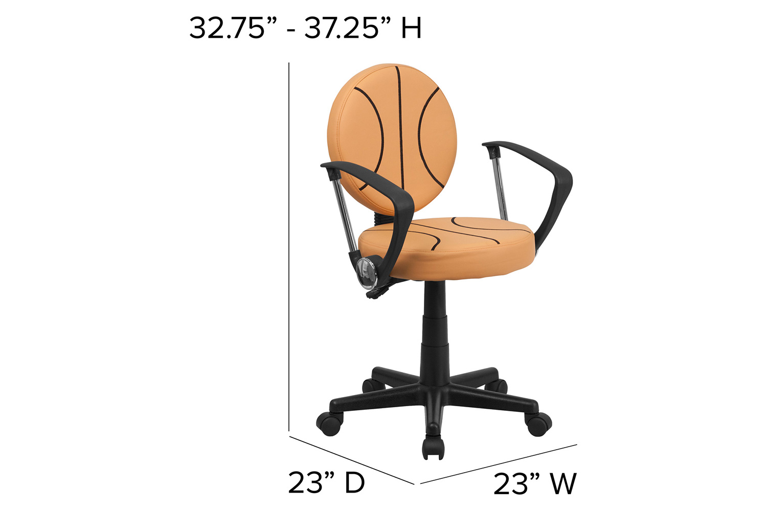 BLNK Brandon Basketball Swivel Task Office Chair - with Arms