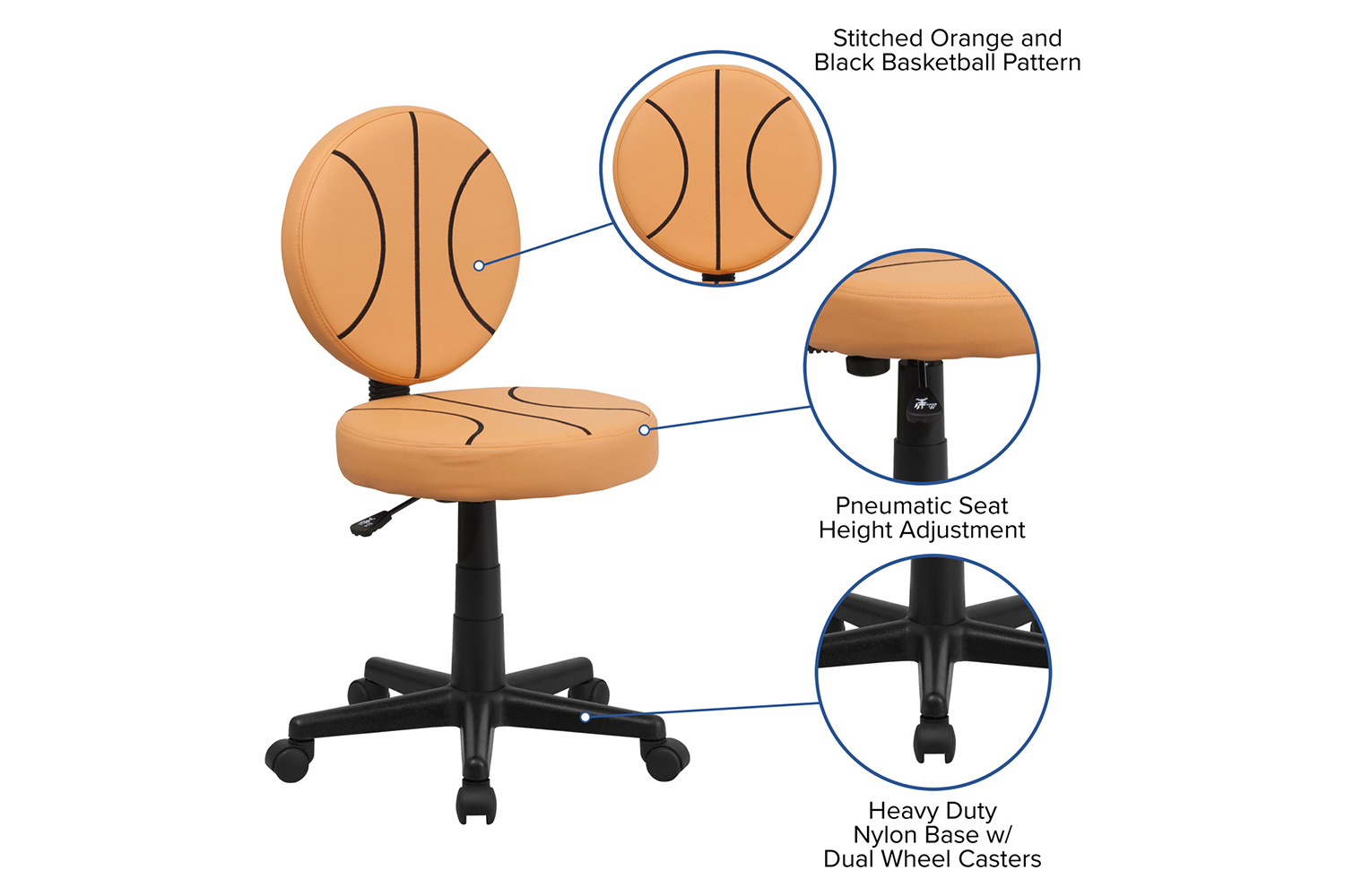 BLNK Brandon Basketball Swivel Task Office Chair