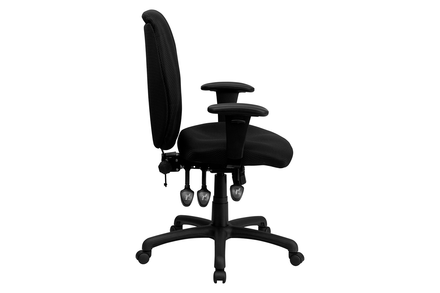 BLNK Rochelle Fabric High-Back Multifunction Ergonomic Executive Swivel Office Chair with Adjustable Arms - Black