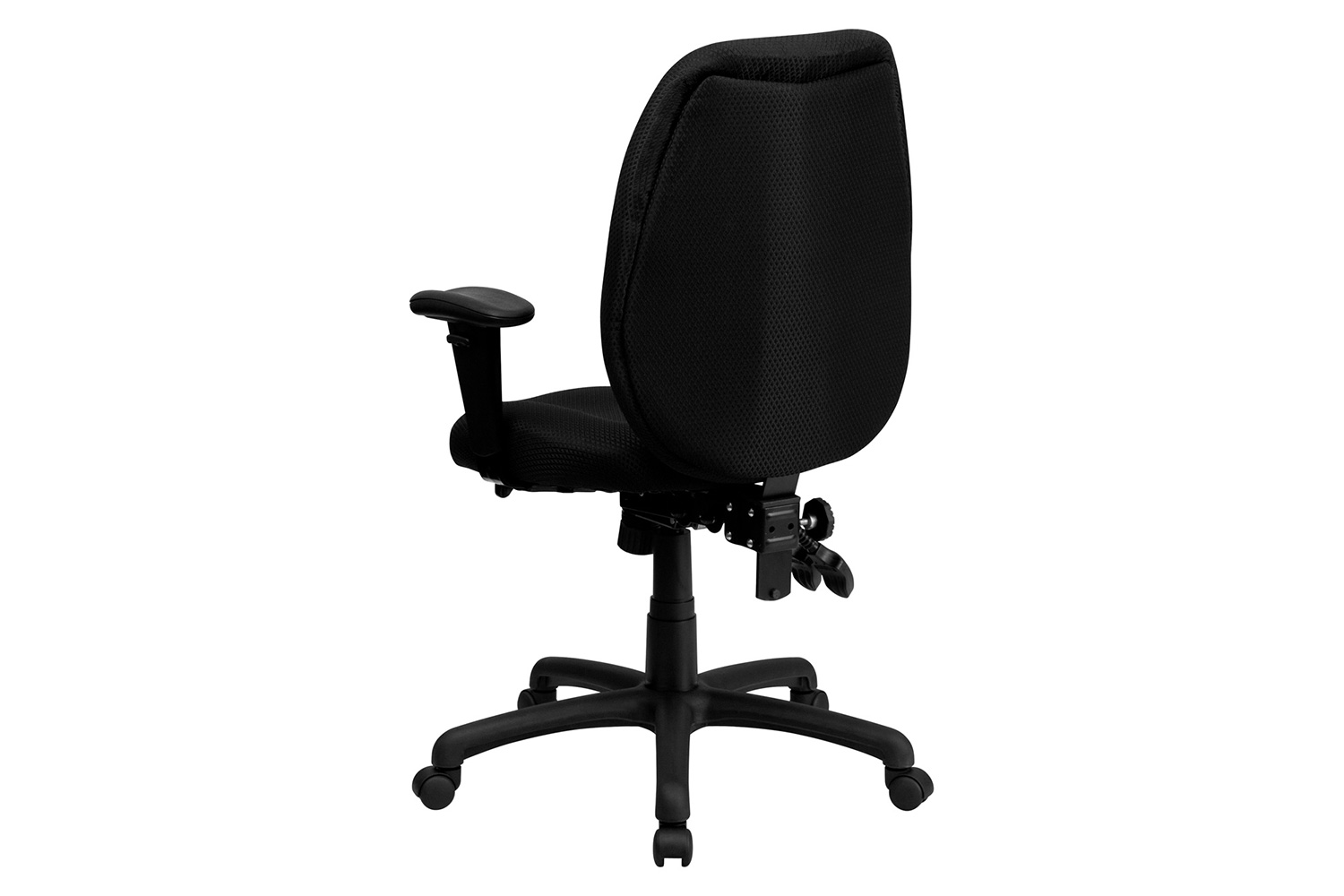 BLNK Rochelle Fabric High-Back Multifunction Ergonomic Executive Swivel Office Chair with Adjustable Arms - Black