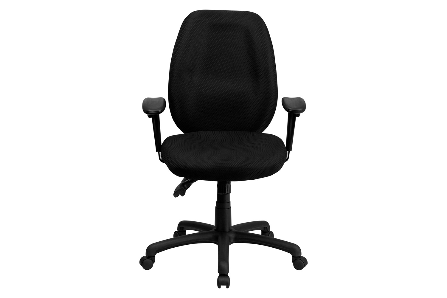 BLNK Rochelle Fabric High-Back Multifunction Ergonomic Executive Swivel Office Chair with Adjustable Arms - Black