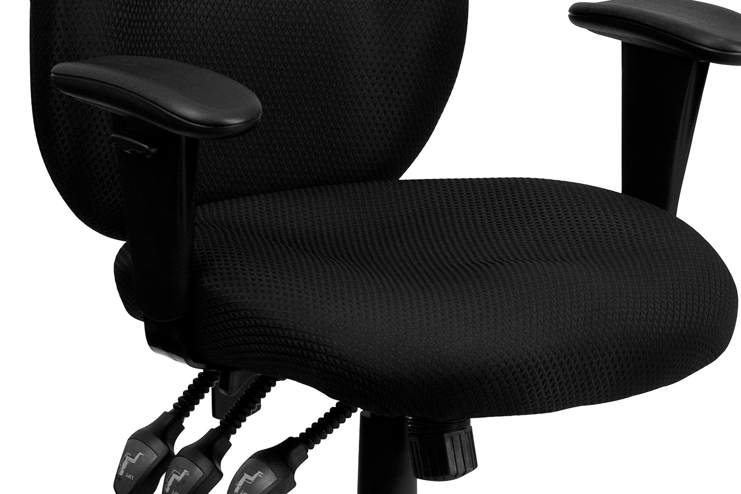 BLNK Rochelle Fabric High-Back Multifunction Ergonomic Executive Swivel Office Chair with Adjustable Arms - Black