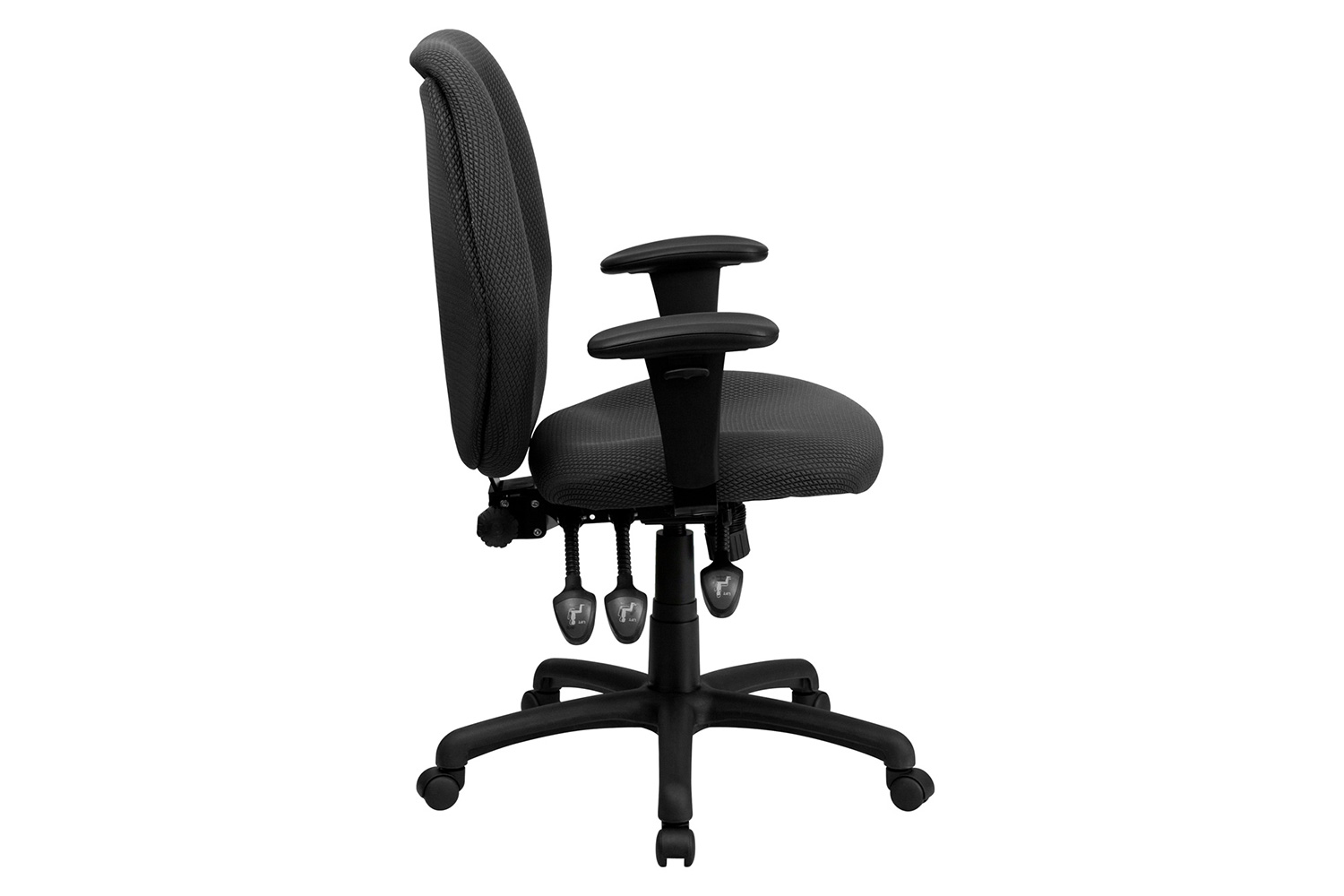 BLNK Rochelle Fabric High-Back Multifunction Ergonomic Executive Swivel Office Chair with Adjustable Arms - Gray