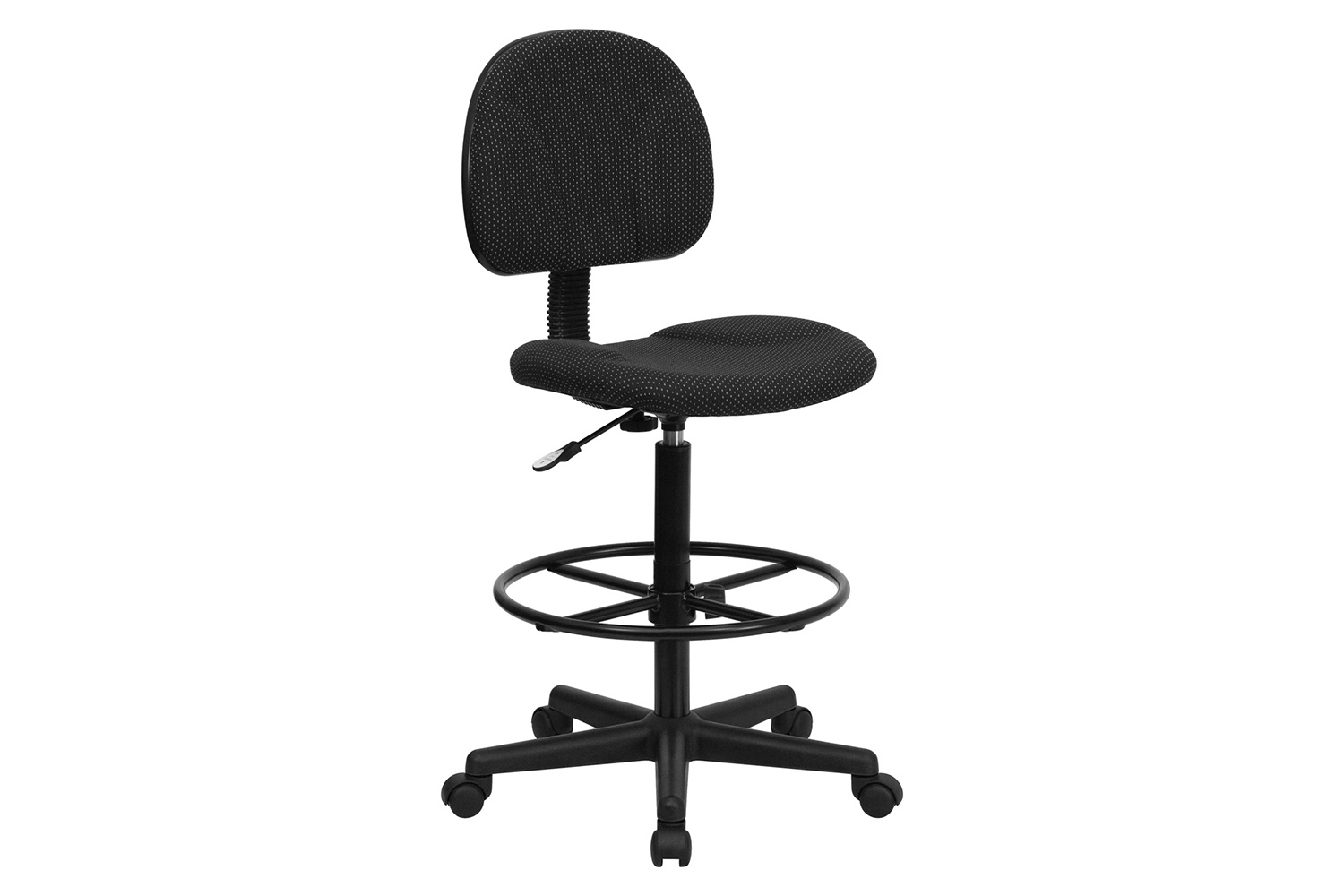 BLNK Bruce Fabric Drafting Chair - Black Patterned