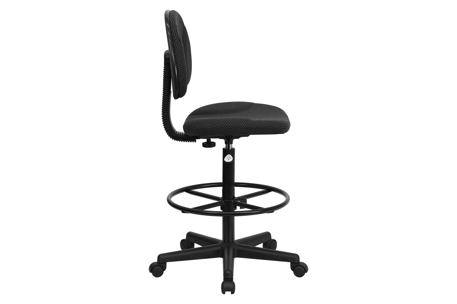 BLNK Bruce Fabric Drafting Chair - Black Patterned