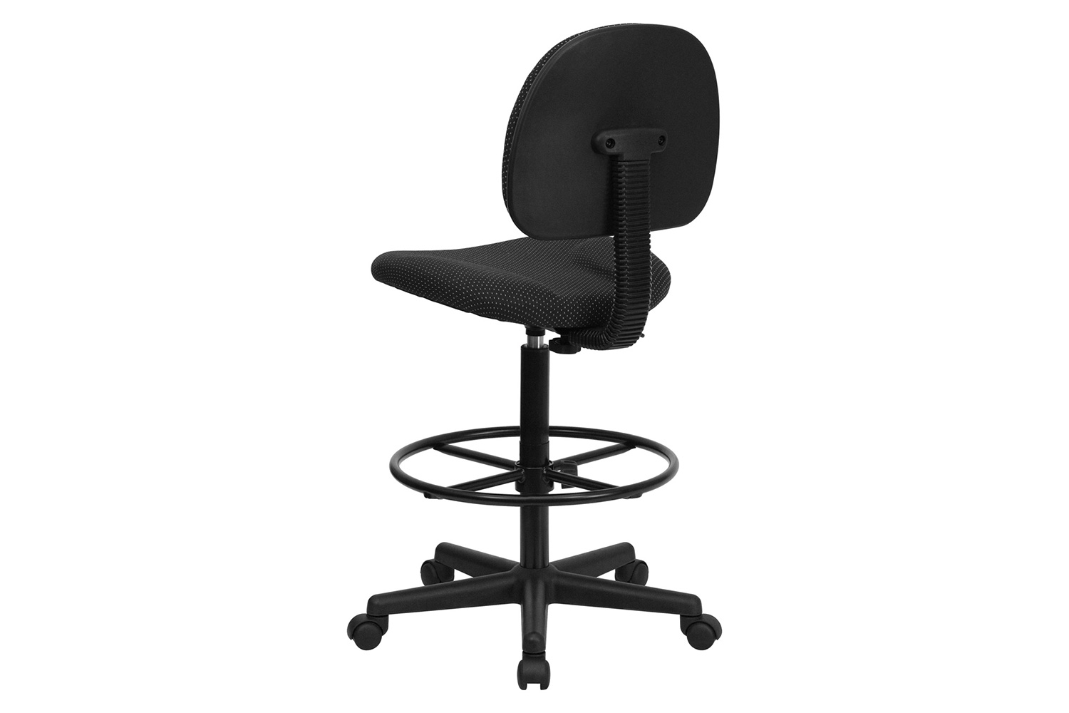 BLNK Bruce Fabric Drafting Chair - Black Patterned