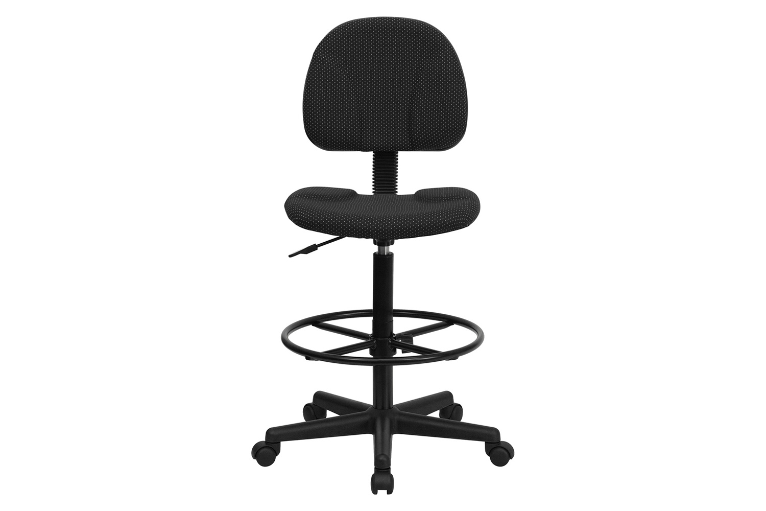 BLNK Bruce Fabric Drafting Chair - Black Patterned