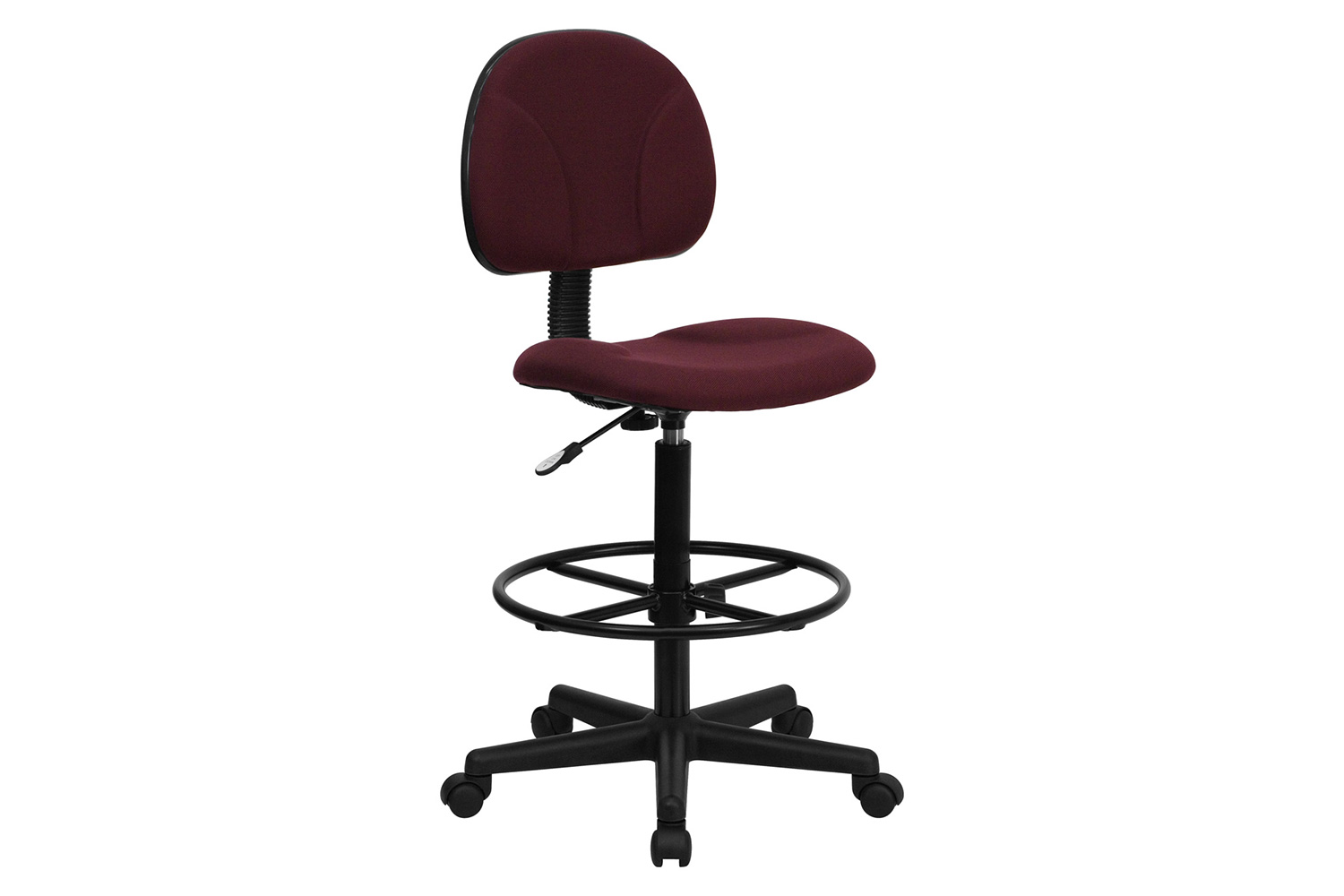 BLNK Bruce Fabric Drafting Chair - Burgundy