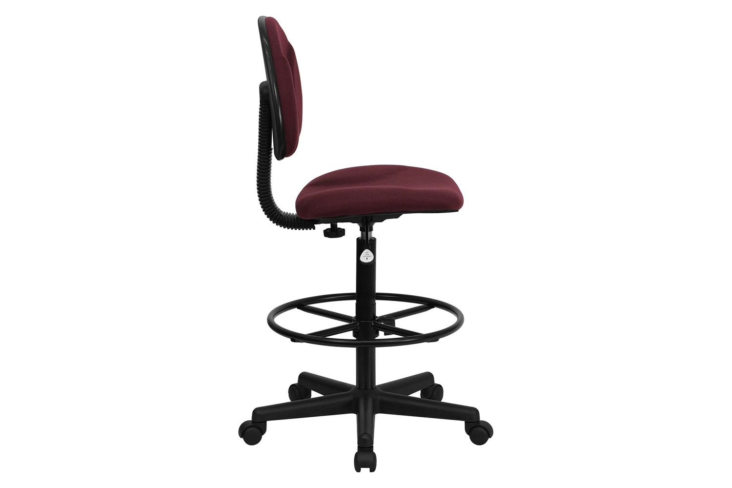 BLNK Bruce Fabric Drafting Chair - Burgundy