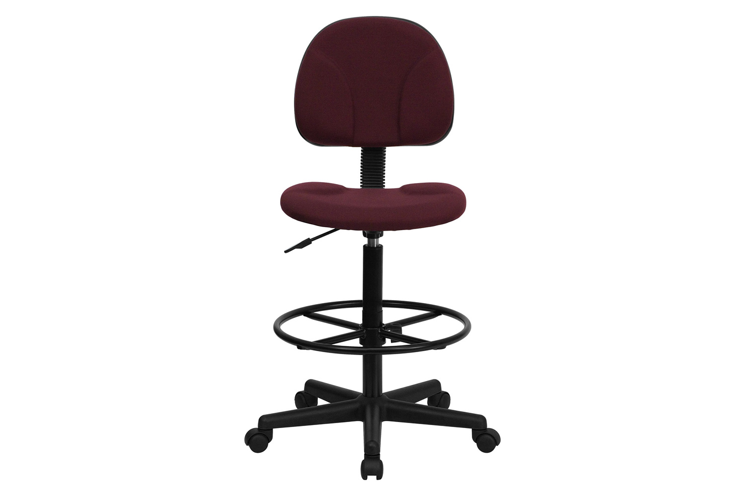 BLNK Bruce Fabric Drafting Chair - Burgundy