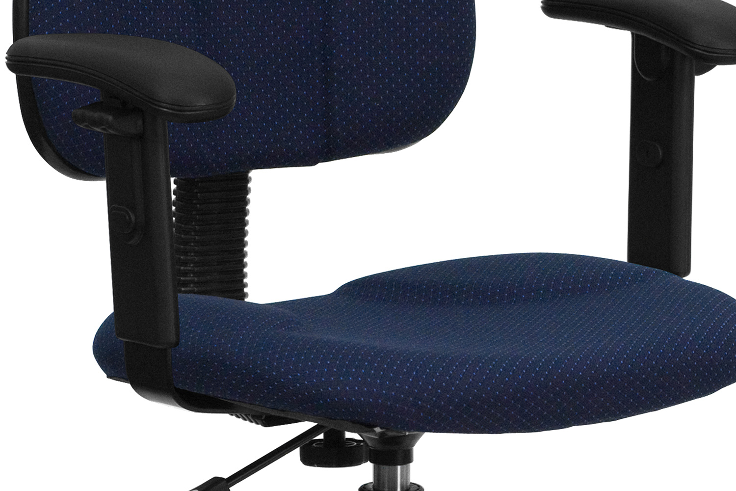 BLNK Bruce Fabric Drafting Chair - Navy Blue Patterned, with Adjustable Arms