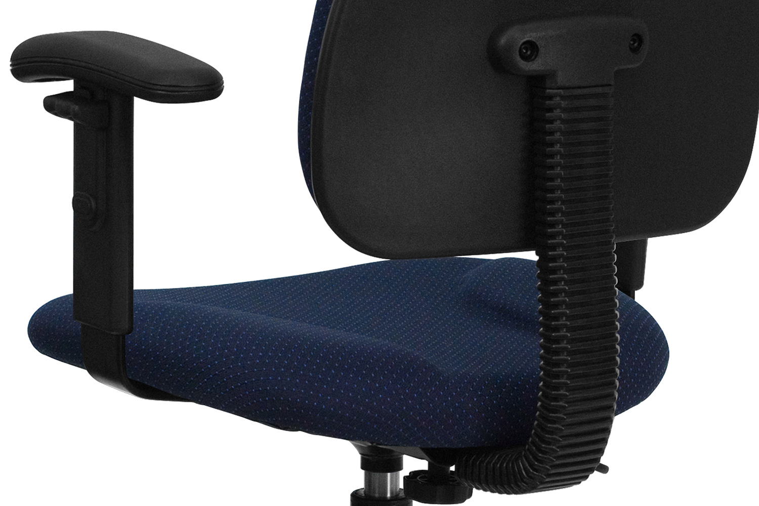 BLNK Bruce Fabric Drafting Chair - Navy Blue Patterned, with Adjustable Arms