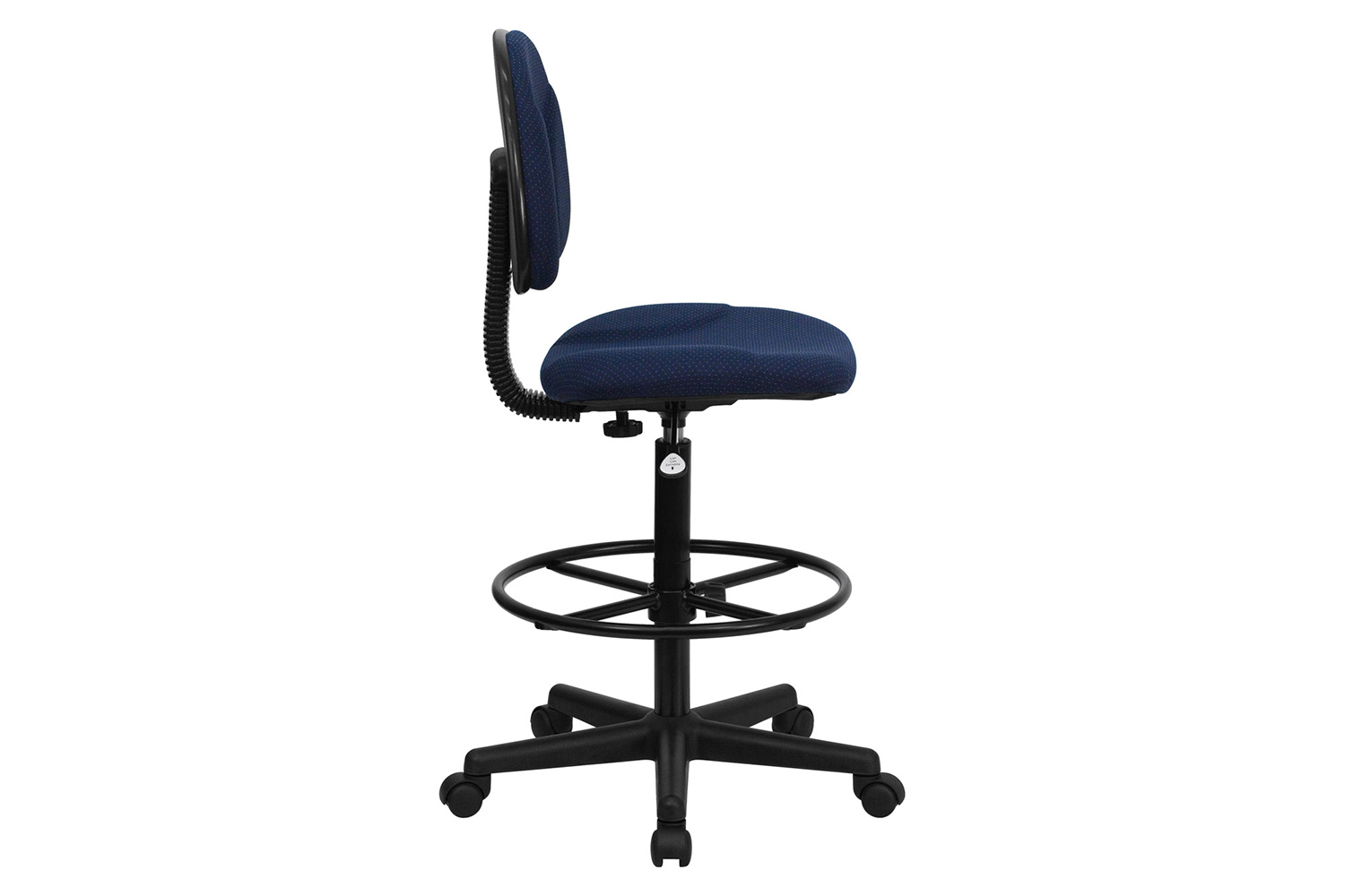 BLNK Bruce Fabric Drafting Chair - Navy Blue Patterned