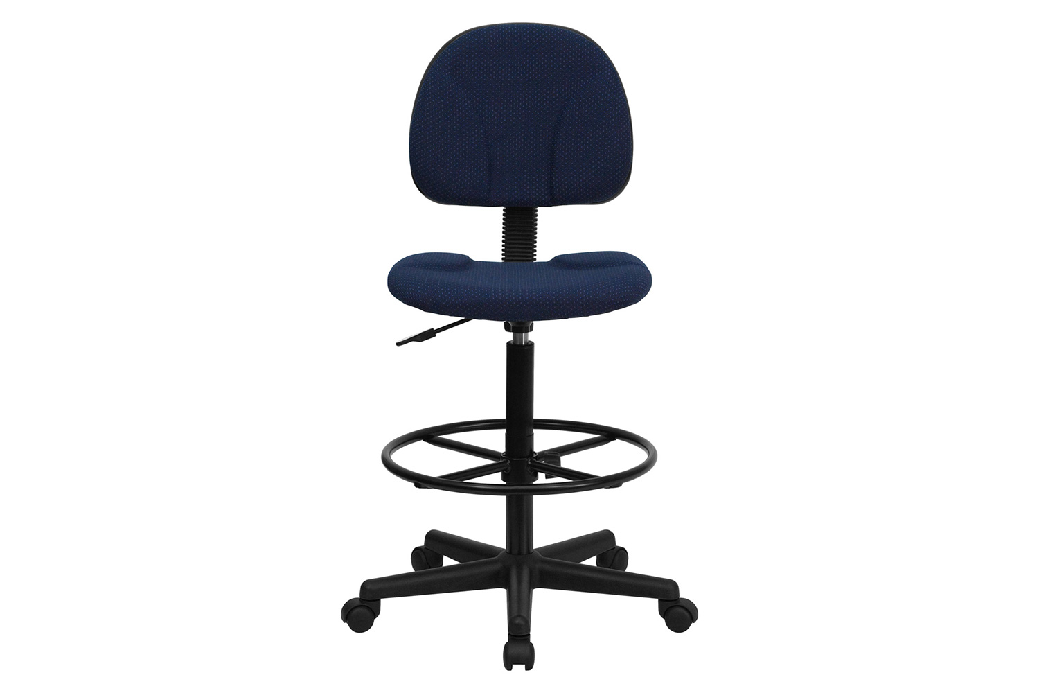 BLNK Bruce Fabric Drafting Chair - Navy Blue Patterned