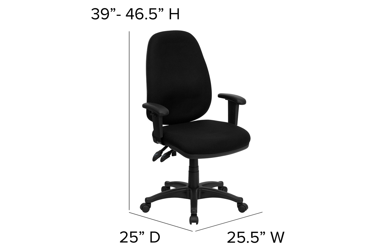 BLNK - Rochelle Fabric High-Back Executive Swivel Ergonomic Office Chair with Adjustable Arms