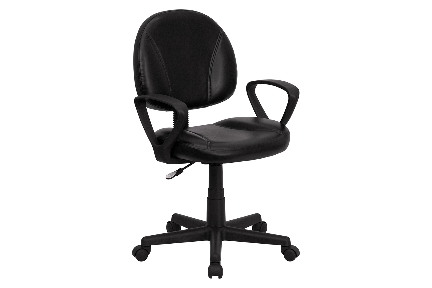 BLNK - Ronald LeatherSoft Mid-Back Swivel Ergonomic Task Office Chair with Back Depth Adjustment and Arms