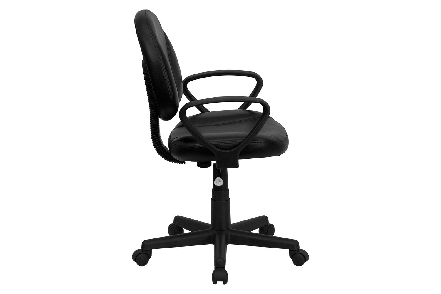 BLNK - Ronald LeatherSoft Mid-Back Swivel Ergonomic Task Office Chair with Back Depth Adjustment and Arms