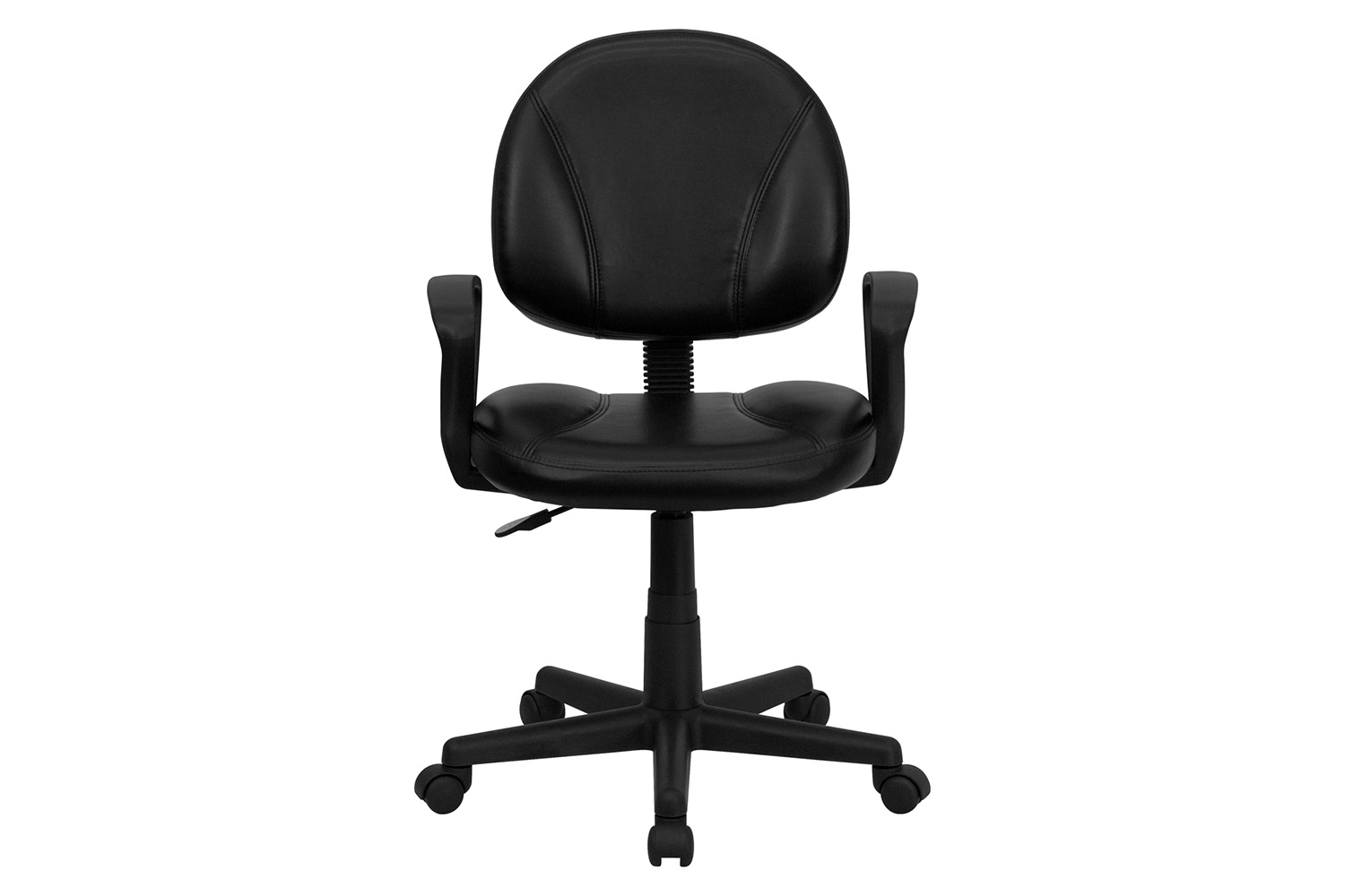 BLNK - Ronald LeatherSoft Mid-Back Swivel Ergonomic Task Office Chair with Back Depth Adjustment and Arms