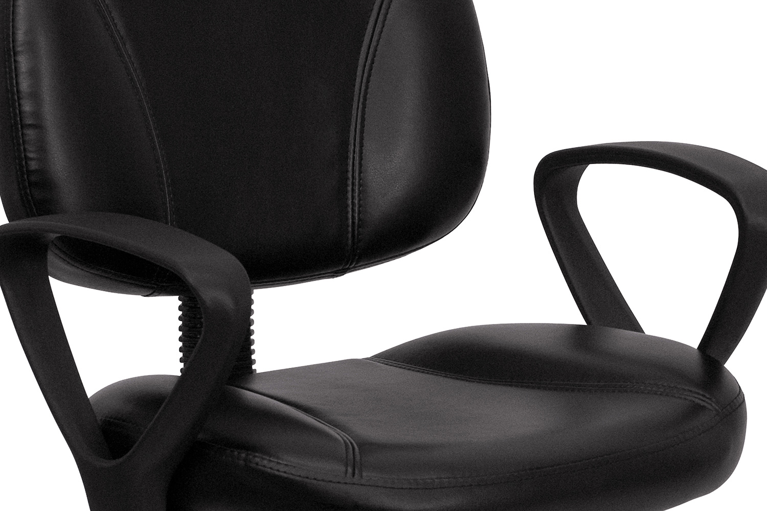 BLNK - Ronald LeatherSoft Mid-Back Swivel Ergonomic Task Office Chair with Back Depth Adjustment and Arms