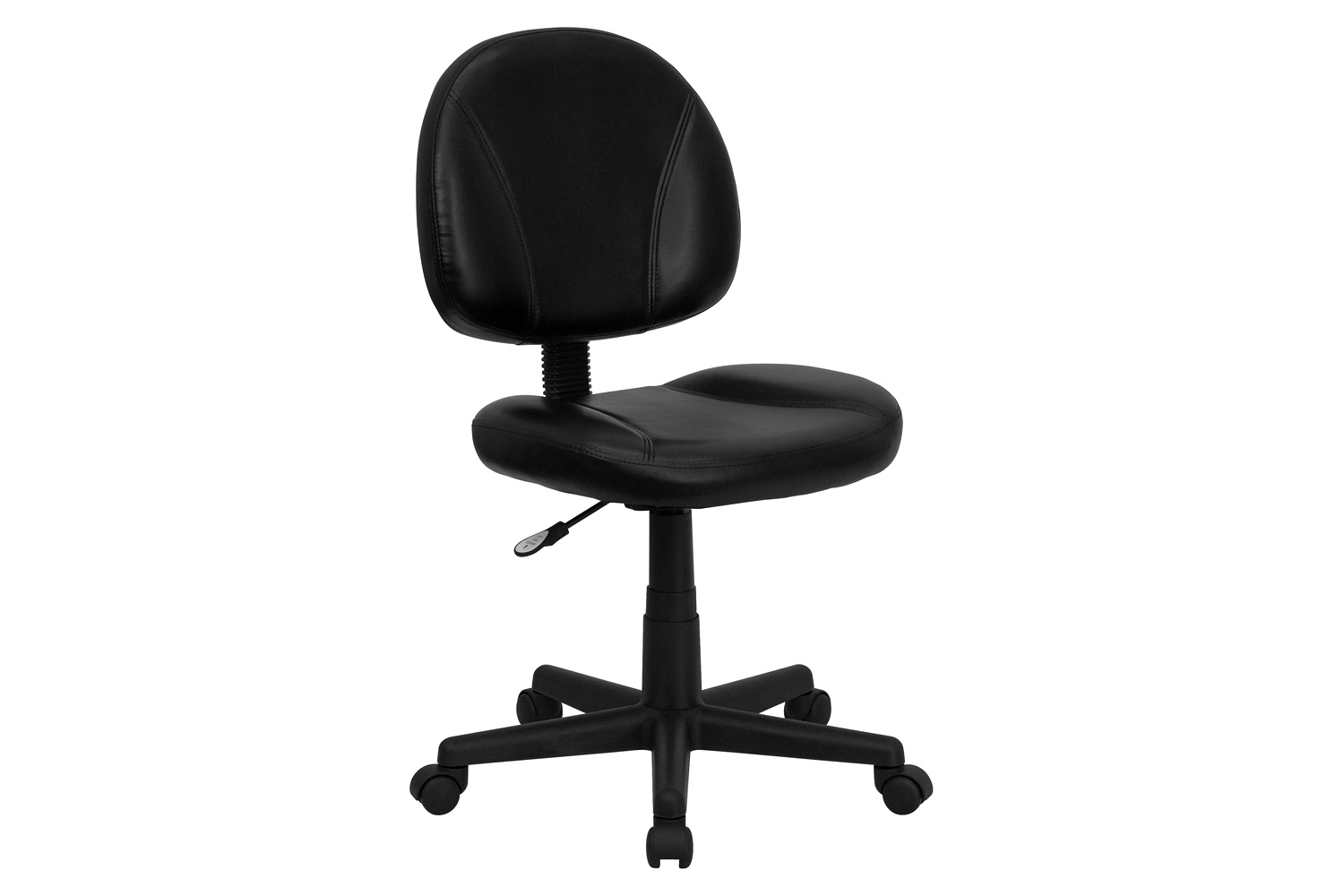 BLNK - Ronald Mid-Back Black LeatherSoft Swivel Ergonomic Task Office Chair with Back Depth Adjustment