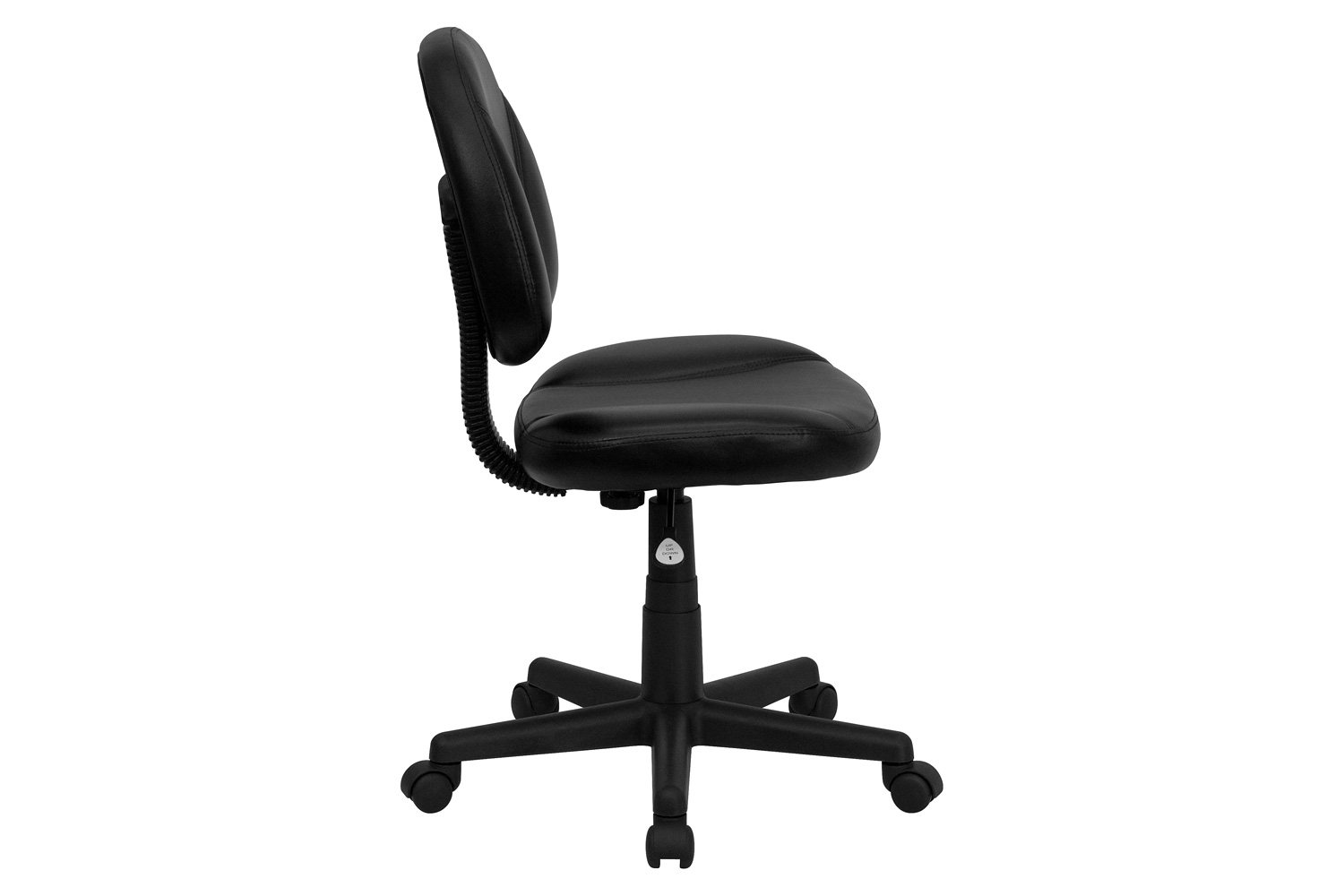 BLNK - Ronald Mid-Back Black LeatherSoft Swivel Ergonomic Task Office Chair with Back Depth Adjustment