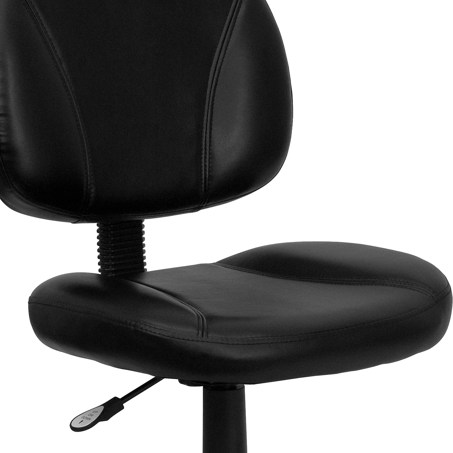 BLNK - Ronald Mid-Back Black LeatherSoft Swivel Ergonomic Task Office Chair with Back Depth Adjustment