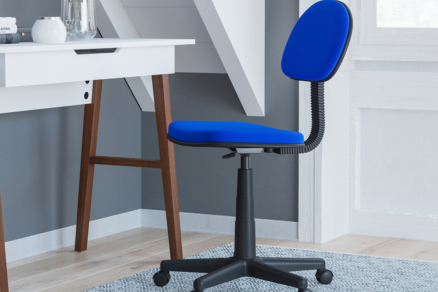 BLNK Harry Low-Back Adjustable Student Swivel Task Office Chair with Padded Mesh Seat and Back