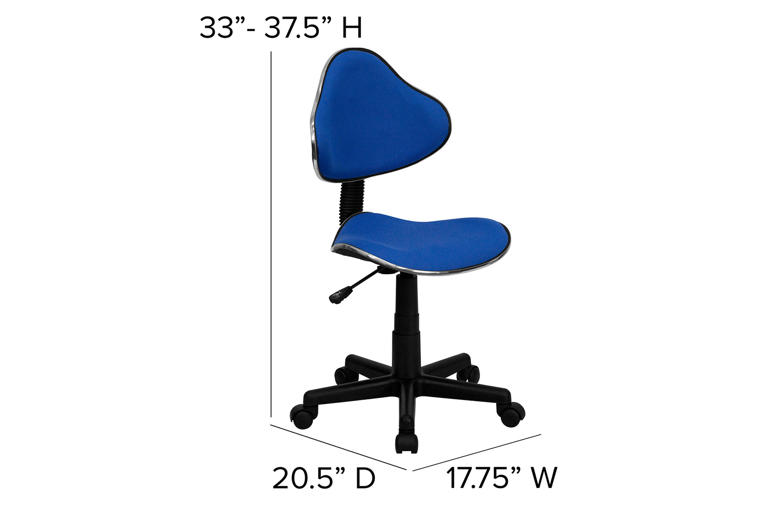 BLNK Whitney Fabric Whitney Swivel Ergonomic Task Office Chair - Blue