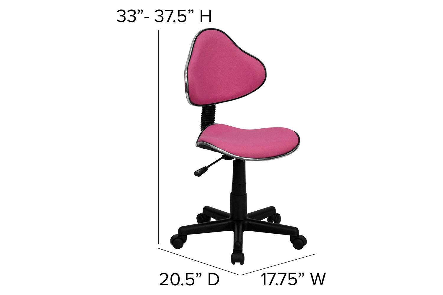 BLNK Whitney Fabric Whitney Swivel Ergonomic Task Office Chair - Pink