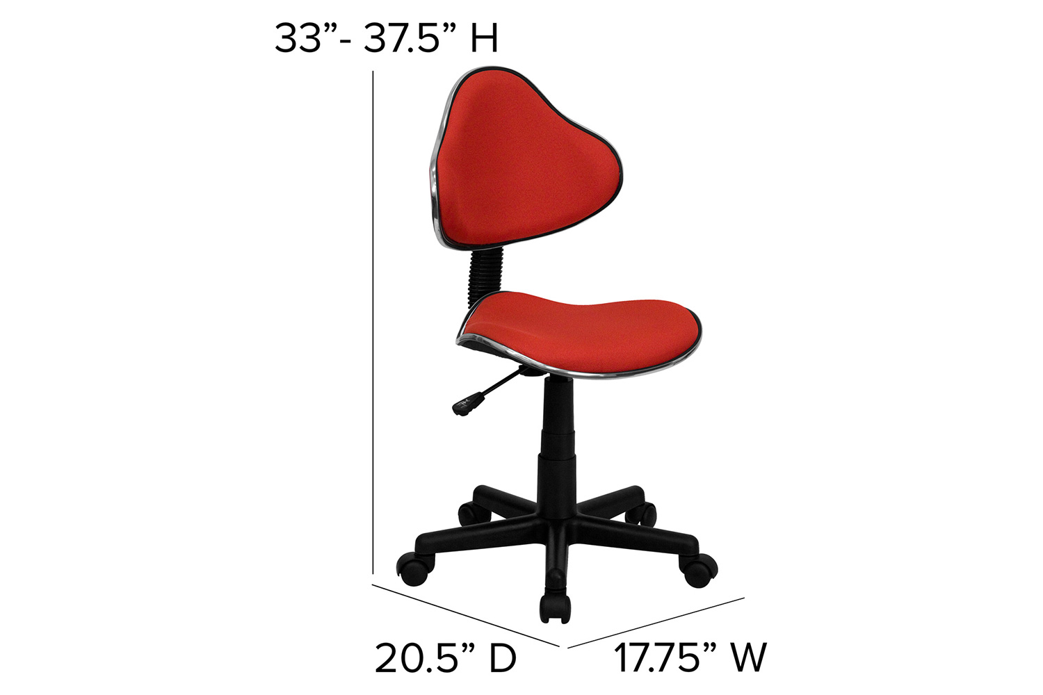 BLNK Whitney Fabric Whitney Swivel Ergonomic Task Office Chair - Red