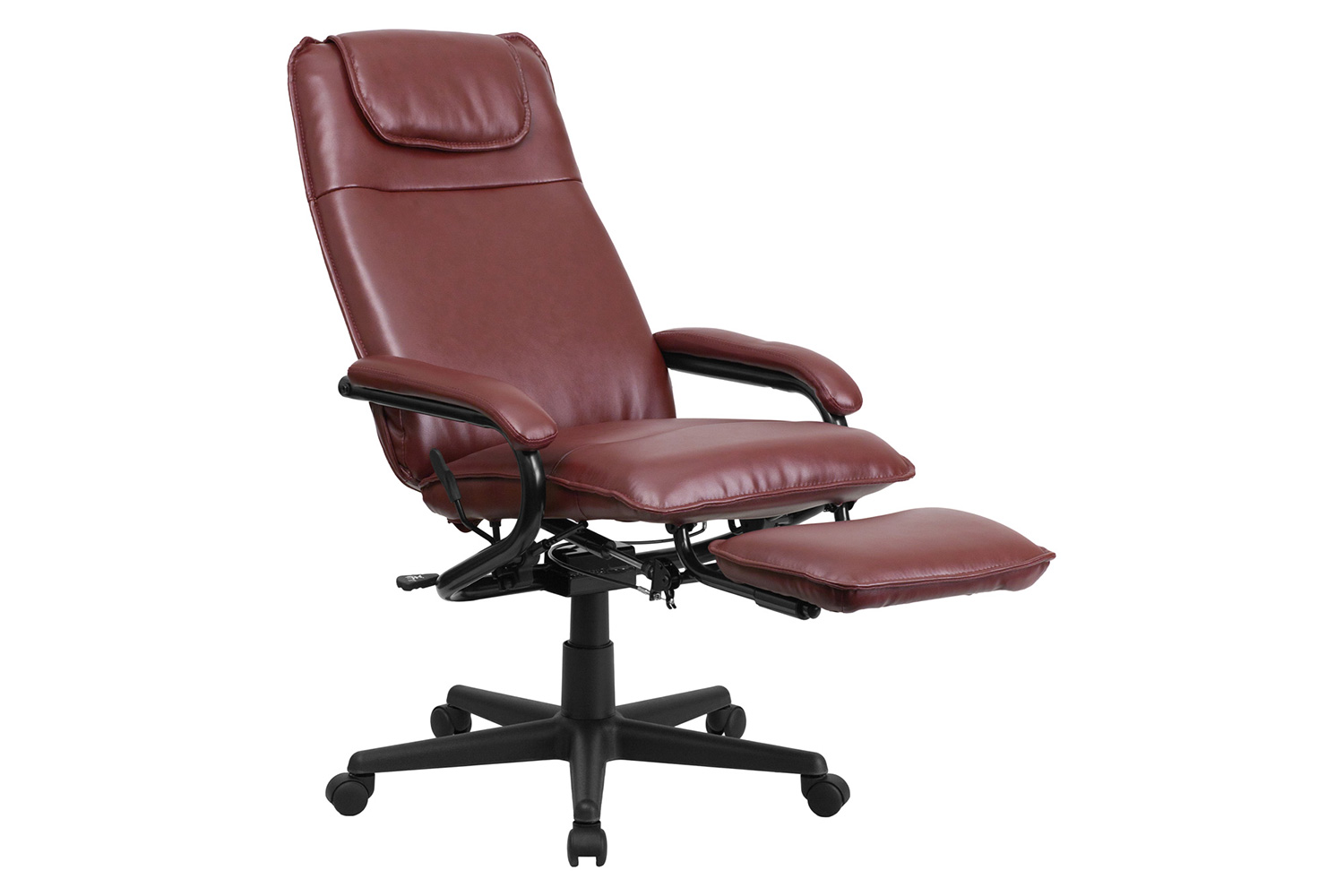 BLNK Robert LeatherSoft High-Back Executive Reclining Ergonomic Swivel Office Chair with Arms - Burgundy