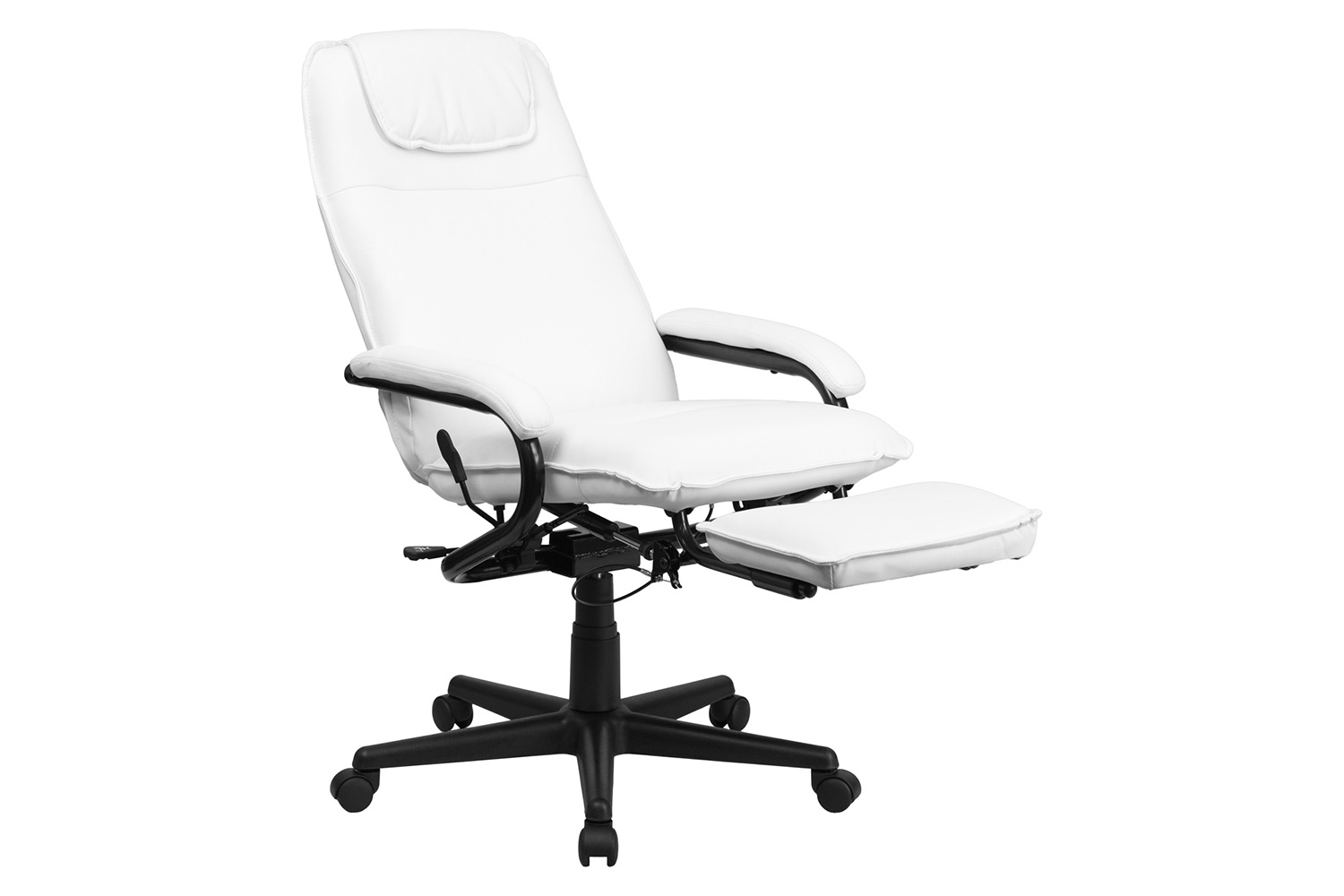 BLNK Robert LeatherSoft High-Back Executive Reclining Ergonomic Swivel Office Chair with Arms - White