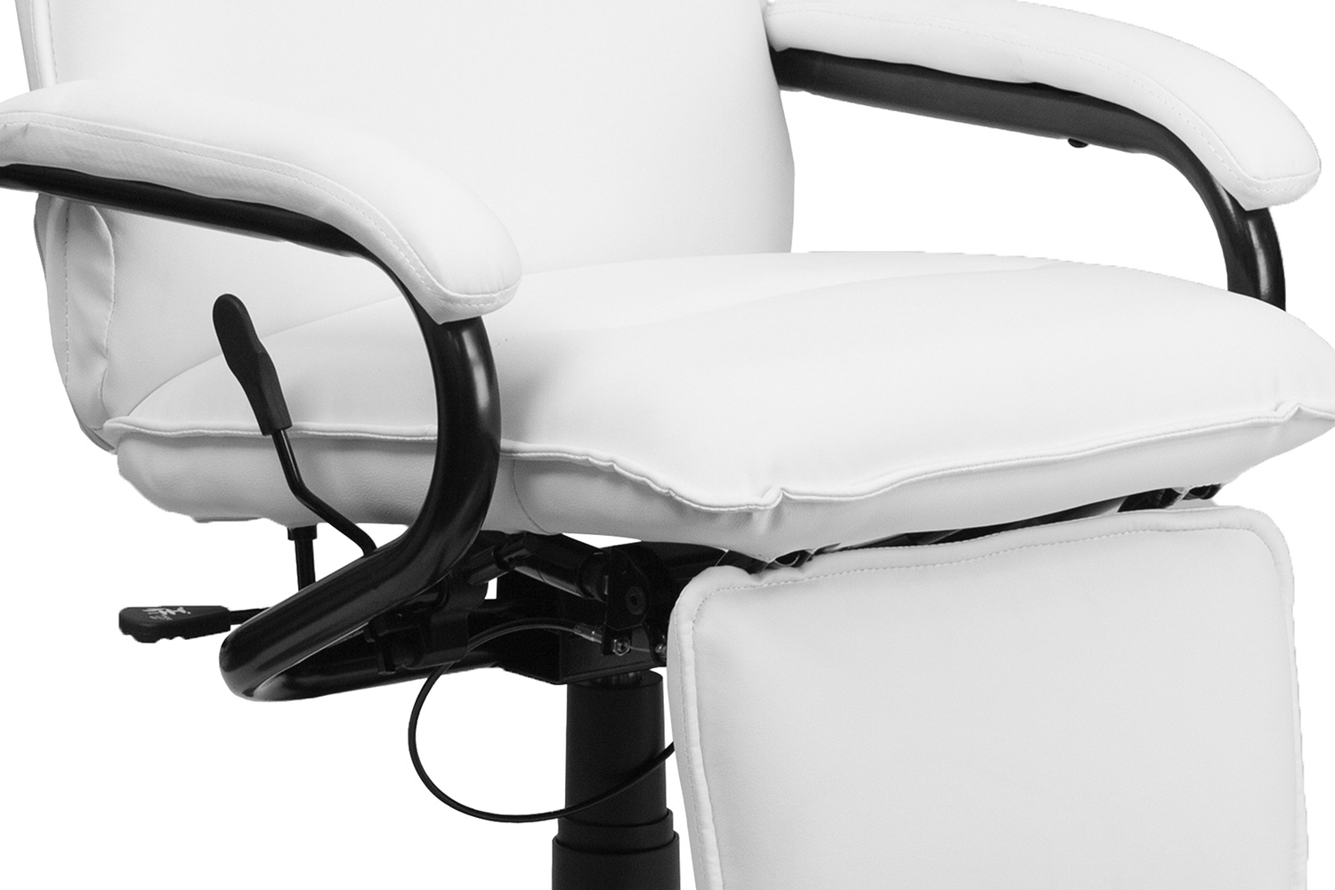 BLNK Robert LeatherSoft High-Back Executive Reclining Ergonomic Swivel Office Chair with Arms - White